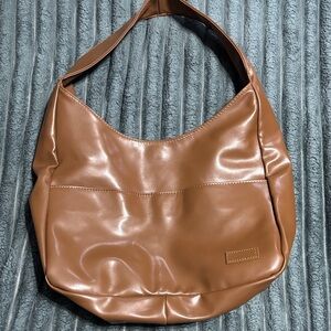 New tan slouchy PU leather hobo bag